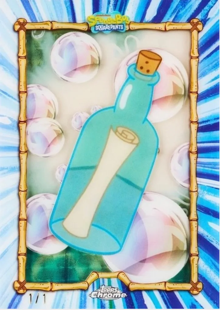 2025 Topps Chrome SpongeBob Krabby Patty Secret Formula Shadowbox 1 of 1 card
