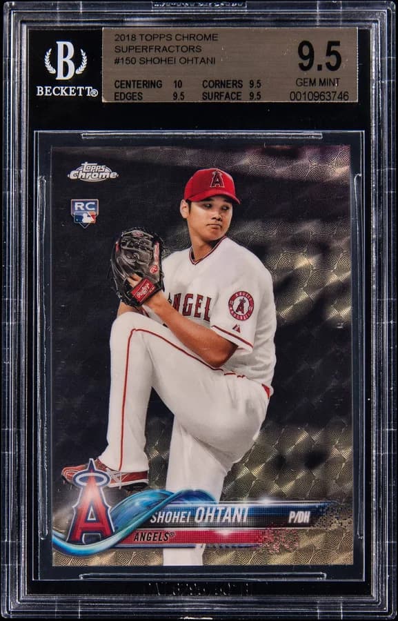 2018 Topps Chrome SuperFractor Shohei Ohtani rookie card graded BGS 9.5, the 1/1 that sold for $2,562,229 through Goldin