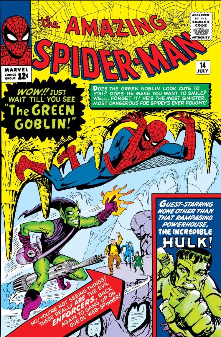 The Amazing Spider-Man #14 (July 1964) cover, from the publisher's digital edition of the original issue
