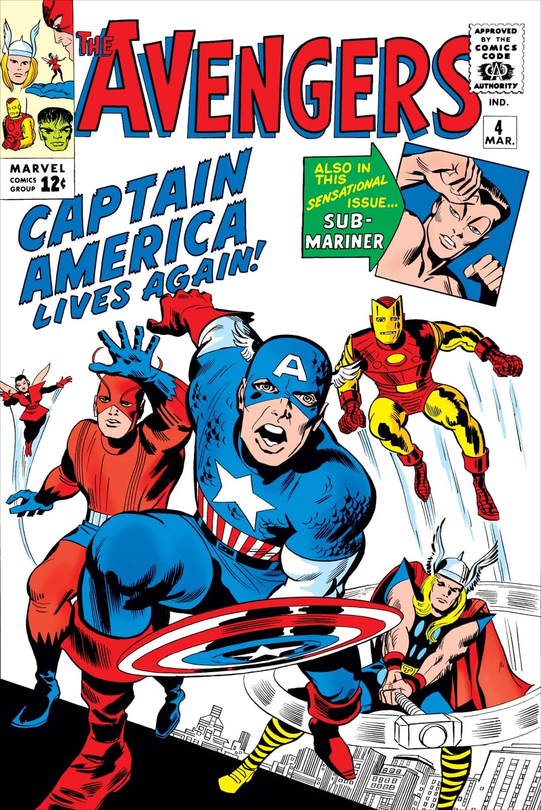 The Avengers #4 (March 1964) cover, from the publisher's digital edition of the original issue