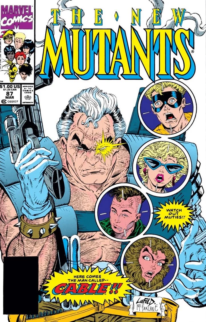 The New Mutants #87 (March 1990) cover, from the publisher's digital edition of the original issue