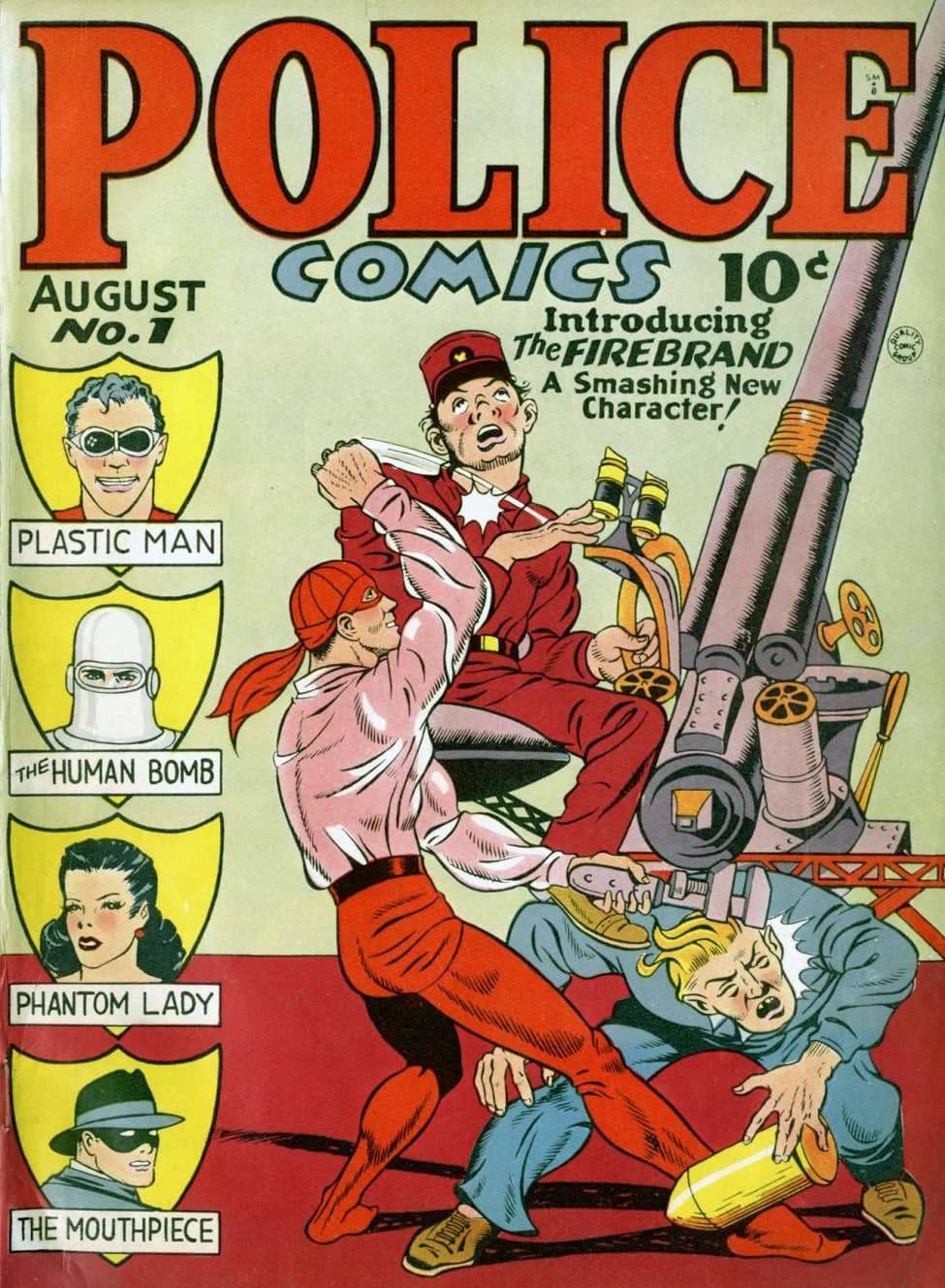 Police Comics #1 (August 1941) cover, scan of an original copy