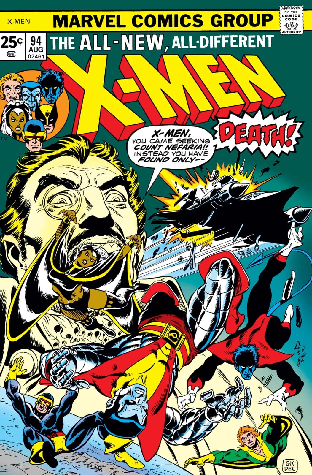 X-Men #94 (August 1975) cover, from the publisher's digital edition of the original issue