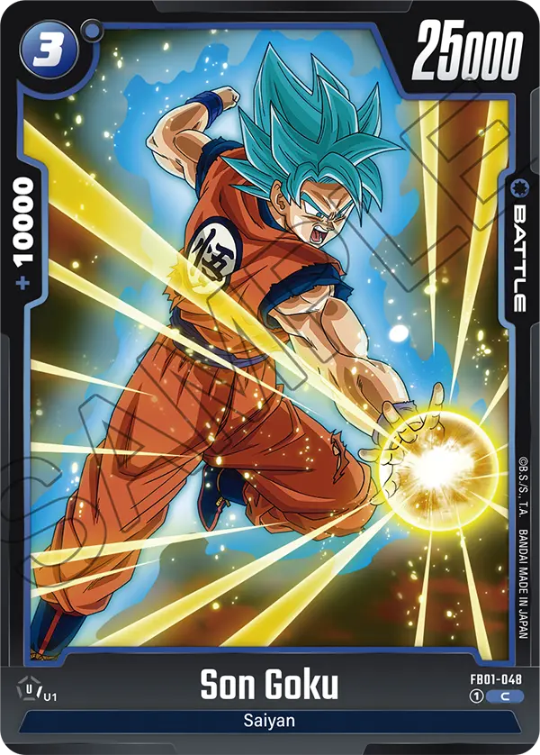 2024 Dragon Ball Super Card Game Fusion World Awakened Pulse (FB01) #FB01-048 Son Goku; official card image from the Bandai card database; publisher sample markings retained