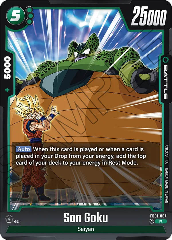 2024 Dragon Ball Super Card Game Fusion World Awakened Pulse (FB01) #FB01-087 Son Goku; official card image from the Bandai card database; publisher sample markings retained