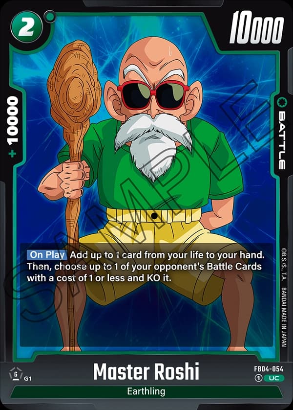 2024 Dragon Ball Super Card Game Fusion World Ultra Limit (FB04) #FB04-054 Master Roshi; official card image from the Bandai card database; publisher sample markings retained