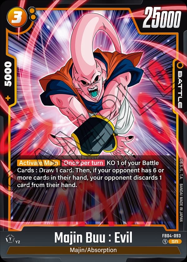 2024 Dragon Ball Super Card Game Fusion World Ultra Limit (FB04) #FB04-093 Majin Buu : Evil; official card image from the Bandai card database; publisher sample markings retained