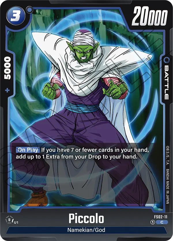 2024 Dragon Ball Super Card Game Fusion World Starter Deck Vegeta (FS02) #FS02-11 Piccolo; official card image from the Bandai card database; publisher sample markings retained