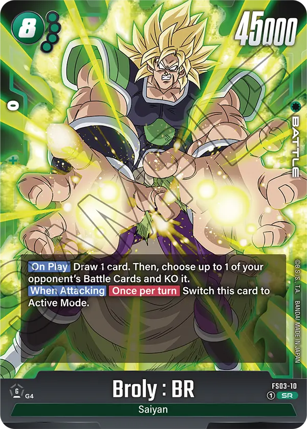 2024 Dragon Ball Super Card Game Fusion World Starter Deck Broly (FS03) #FS03-10 Broly : BR; official card image from the Bandai card database; publisher sample markings retained