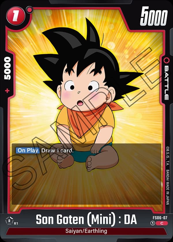2024 Dragon Ball Super Card Game Fusion World Starter Deck Son Goku (Mini) (FS06) #FS06-07 Son Goten (Mini) : DA; official card image from the Bandai card database; publisher sample markings retained