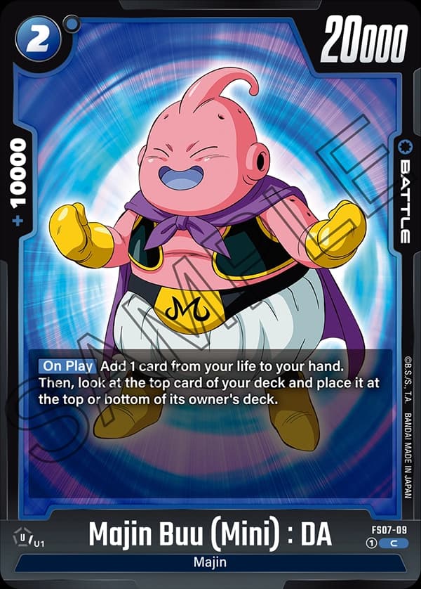 2024 Dragon Ball Super Card Game Fusion World Starter Deck Vegeta (Mini) (FS07) #FS07-09 Majin Buu (Mini) : DA; official card image from the Bandai card database; publisher sample markings retained
