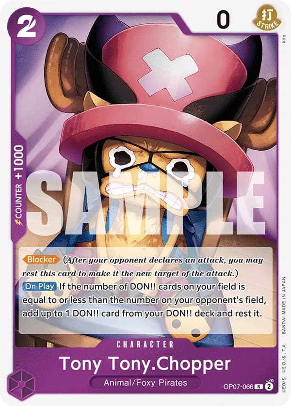 2024 One Piece Card Game 500 Years in the Future (OP-07) #OP07-066 Tony Tony.Chopper; official card image from the Bandai card list; publisher sample markings retained