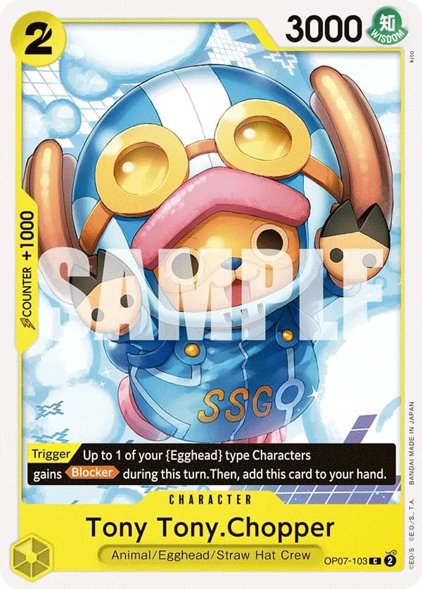 2024 One Piece Card Game 500 Years in the Future (OP-07) #OP07-103 Tony Tony.Chopper; official card image from the Bandai card list; publisher sample markings retained
