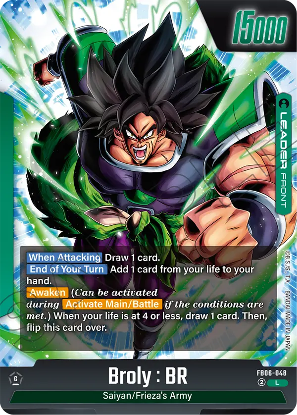 2025 Dragon Ball Super Card Game Fusion World Rivals Clash (FB06) #FB06-048 Broly : BR; official card image from the Bandai card database; publisher sample markings retained