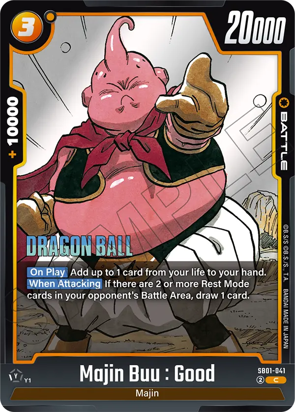 2025 Dragon Ball Super Card Game Fusion World Manga Booster 01 (SB01) #SB01-041 Majin Buu : Good; official card image from the Bandai card database; publisher sample markings retained