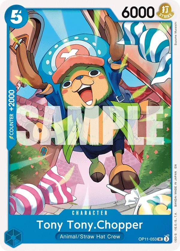 2025 One Piece Card Game A Fist of Divine Speed (OP-11) #OP11-053 Tony Tony.Chopper; official card image from the Bandai card list; publisher sample markings retained