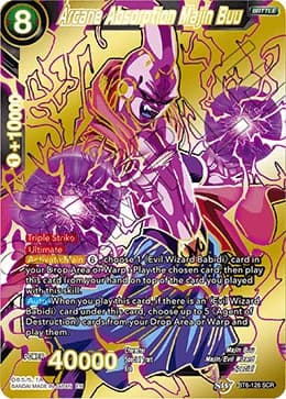 2019 Dragon Ball Super Card Game Masters Destroyer Kings (DBS-B06) #BT6-126 Arcane Absorption Majin Buu Secret Rare; official card image from the Bandai card database; publisher sample markings retained where present