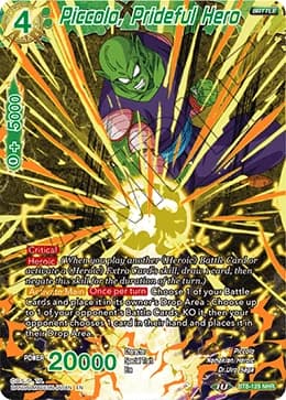 2019 Dragon Ball Super Card Game Masters Malicious Machinations (DBS-B08) #BT8-129 Piccolo, Prideful Hero Noble Hero Rare; official card image from the Bandai card database; publisher sample markings retained where present