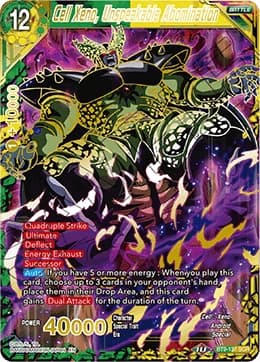 2020 Dragon Ball Super Card Game Masters Universal Onslaught (DBS-B09) #BT9-137 Cell Xeno, Unspeakable Abomination Secret Rare; official card image from the Bandai card database; publisher sample markings retained where present