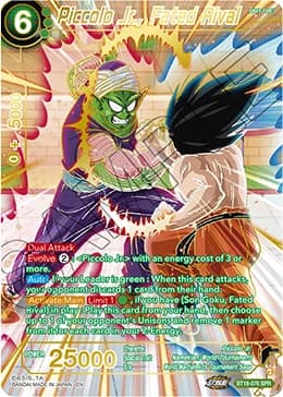 2022 Dragon Ball Super Card Game Masters Dawn of the Z-Legends (DBS-B18) #BT18-076_SPR Piccolo Jr., Fated Rival Special Rare; official card image from the Bandai card database; publisher sample markings retained where present