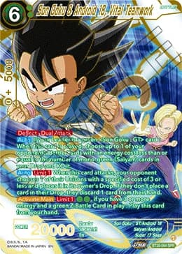 2023 Dragon Ball Super Card Game Masters Power Absorbed (DBS-B20) #BT20-064_SPR Son Goku & Android 18, Vital Teamwork Special Rare; official card image from the Bandai card database; publisher sample markings retained where present