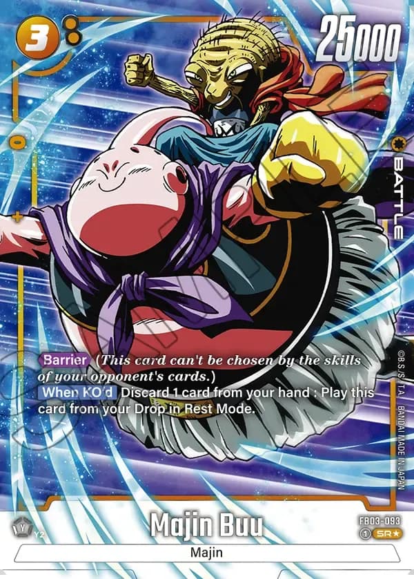 2024 Dragon Ball Super Card Game Fusion World Raging Roar (FB03) #FB03-093 Majin Buu Parallel; official card image from the Bandai card database; publisher sample markings retained