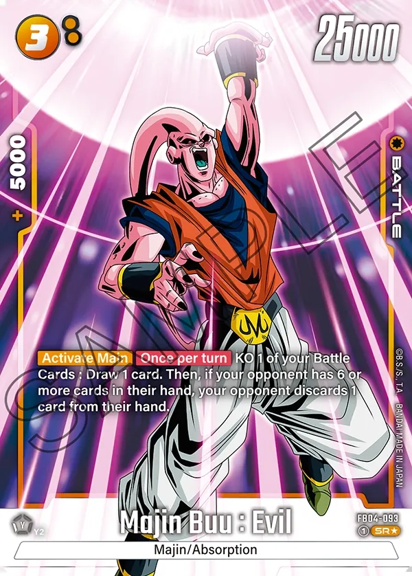 2024 Dragon Ball Super Card Game Fusion World Ultra Limit (FB04) #FB04-093 Majin Buu : Evil Parallel; official card image from the Bandai card database; publisher sample markings retained