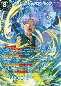 2024 Dragon Ball Super Card Game Masters Beyond Generations (DBS-B24) #BT24-037_SPR Tapion & Trunks, Respectful Team-Up Special Rare; official card image from the Bandai card database; publisher sample markings retained where present