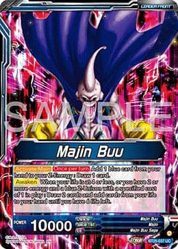 2024 Dragon Ball Super Card Game Masters Legend of the Dragon Balls (DBS-B25) #BT25-037_PR Majin Buu Special Leader Rare; official card image from the Bandai card database; publisher sample markings retained where present