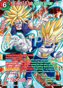 2024 Dragon Ball Super Card Game Masters Legend of the Dragon Balls (DBS-B25) #BT25-128_SPR SS Vegeta & SS Trunks, Father and Son Power Special Rare; official card image from the Bandai card database; publisher sample markings retained where present