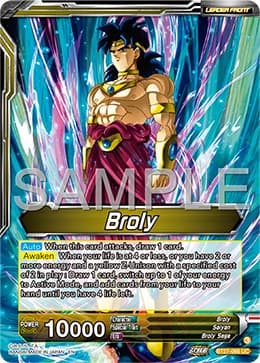 2025 Dragon Ball Super Card Game Masters History of Z (DBS-B27) #BT27-066_PR Broly Special Leader Rare; official card image from the Bandai card database; publisher sample markings retained where present