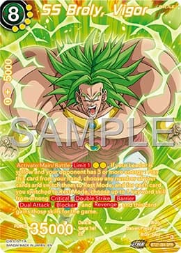 2025 Dragon Ball Super Card Game Masters History of Z (DBS-B27) #BT27-084_SPR SS Broly, Vigor Special Rare; official card image from the Bandai card database; publisher sample markings retained where present