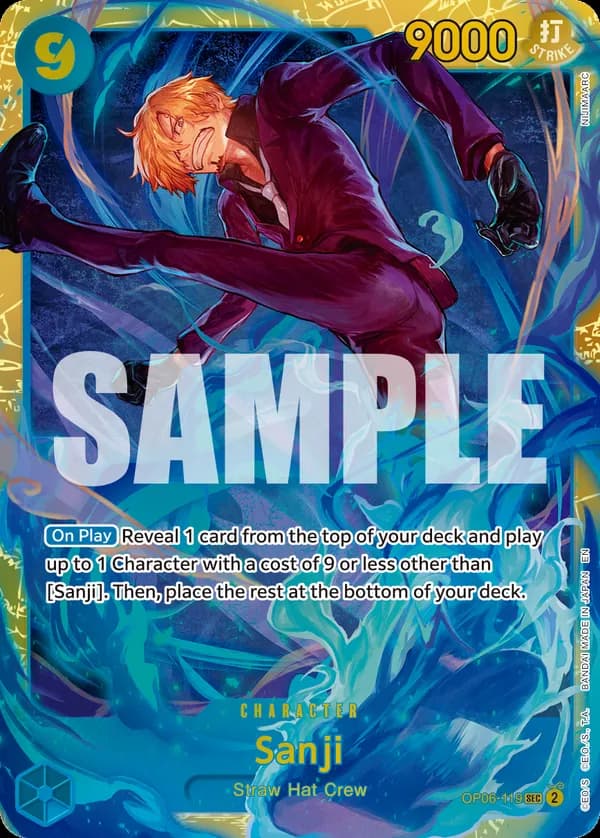 2025 One Piece Card Game One Piece Card The Best Vol. 2 (PRB-02) #OP06-119 Sanji Reprint; official card image from the Bandai card list; publisher sample markings retained