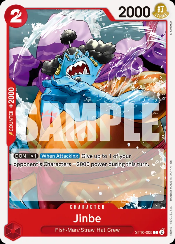 2025 One Piece Card Game One Piece Card The Best Vol. 2 (PRB-02) #ST10-005 Jinbe Reprint; official card image from the Bandai card list; publisher sample markings retained