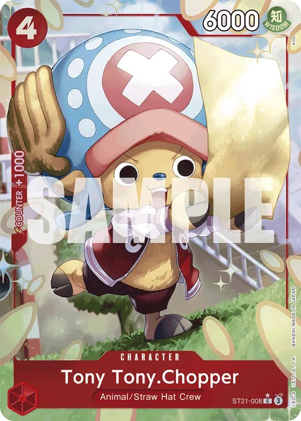 2025 One Piece Card Game GEAR5 (ST-21) #ST21-008 Tony Tony.Chopper Parallel; official card image from the Bandai card list; publisher sample markings retained