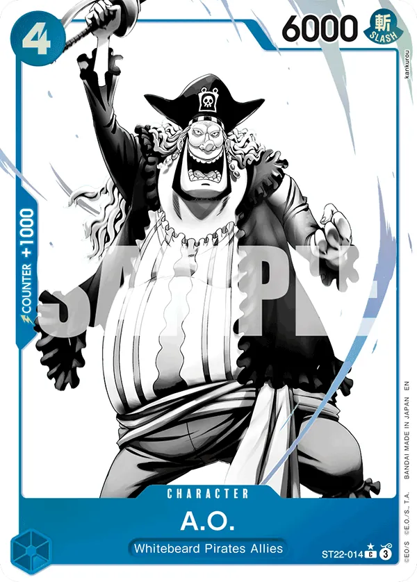 2025 One Piece Card Game Ace & Newgate (ST-22) #ST22-014 A.O. Parallel; official card image from the Bandai card list; publisher sample markings retained
