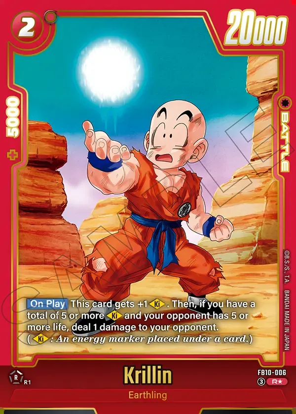 2026 Dragon Ball Super Card Game Fusion World Cross Force (FB10) #FB10-006 Krillin Parallel; official card image from the Bandai card database; publisher sample markings retained