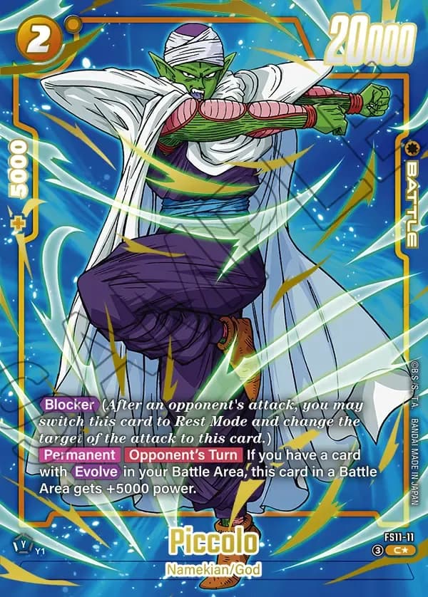 2026 Dragon Ball Super Card Game Fusion World Starter Deck EX The Phase of Evolution (FS11) #FS11-11 Piccolo Parallel; official card image from the Bandai card database; publisher sample markings retained