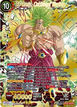 2026 Dragon Ball Super Card Game Masters Fearsome Rivals (DBS-B29) #BT29-149 SS Broly, Cutthroat Warfare Secret Rare; official card image from the Bandai card database; publisher sample markings retained where present
