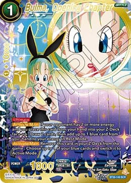2026 Dragon Ball Super Card Game Masters Three Glorious Fighters (DBS-B30) #BT30-149 Bulma, Opening Chapter Secret Rare; official card image from the Bandai card database; publisher sample markings retained where present