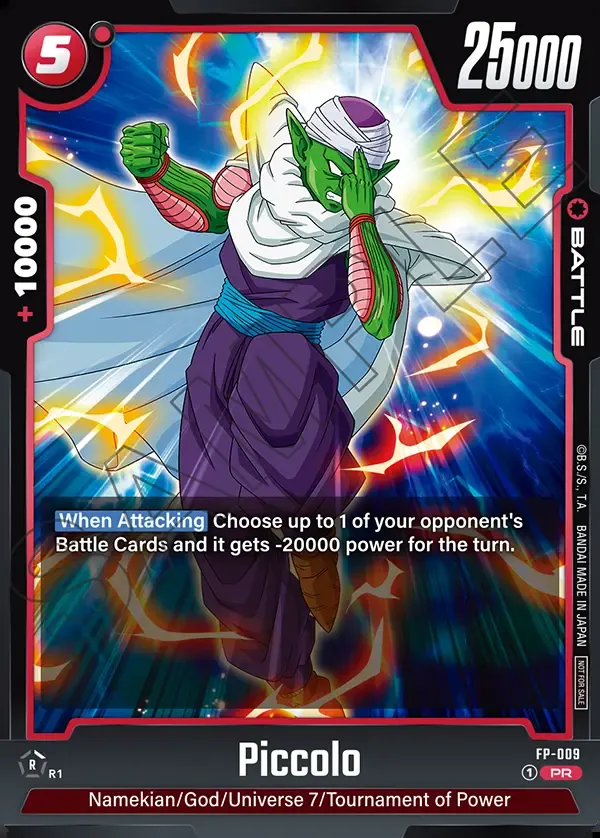 Dragon Ball Super Card Game Fusion World Promotion Pack vol.2 #FP-009 Piccolo; official card image from the Bandai card database; publisher sample markings retained