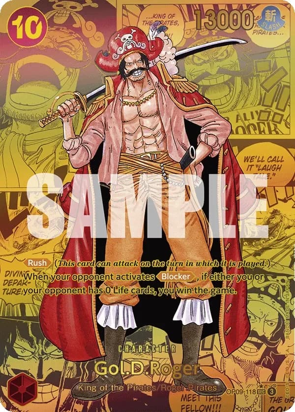 2024 One Piece Card Game Emperors in the New World (OP-09) #OP09-118 Gol.D.Roger Manga Rare; representative card artwork; color, finish and individual copy details may differ; publisher sample markings retained where present