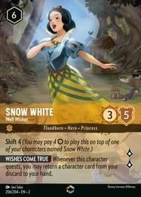 2023 Disney Lorcana Rise of the Floodborn #206/204 Snow White, Well Wisher Enchanted, official card render (not a photograph of a copy)