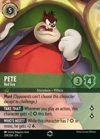 2023 Disney Lorcana Rise of the Floodborn #209/204 Pete, Bad Guy Enchanted, official card render (not a photograph of a copy)