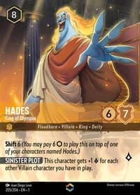 2023 Disney Lorcana The First Chapter #205/204 Hades, King of Olympus Enchanted, official card render (not a photograph of a copy)