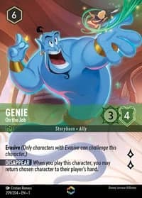 2023 Disney Lorcana The First Chapter #209/204 Genie, On the Job Enchanted, official card render (not a photograph of a copy)