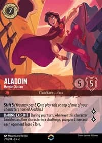 2023 Disney Lorcana The First Chapter #211/204 Aladdin, Heroic Outlaw Enchanted, official card render (not a photograph of a copy)