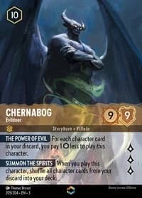 2024 Disney Lorcana Into the Inklands #205/204 Chernabog, Evildoer Enchanted, official card render (not a photograph of a copy)