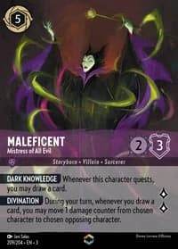 2024 Disney Lorcana Into the Inklands #209/204 Maleficent, Mistress of All Evil Enchanted, official card render (not a photograph of a copy)