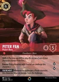 2024 Disney Lorcana Into the Inklands #215/204 Peter Pan, Pirate's Bane Enchanted, official card render (not a photograph of a copy)